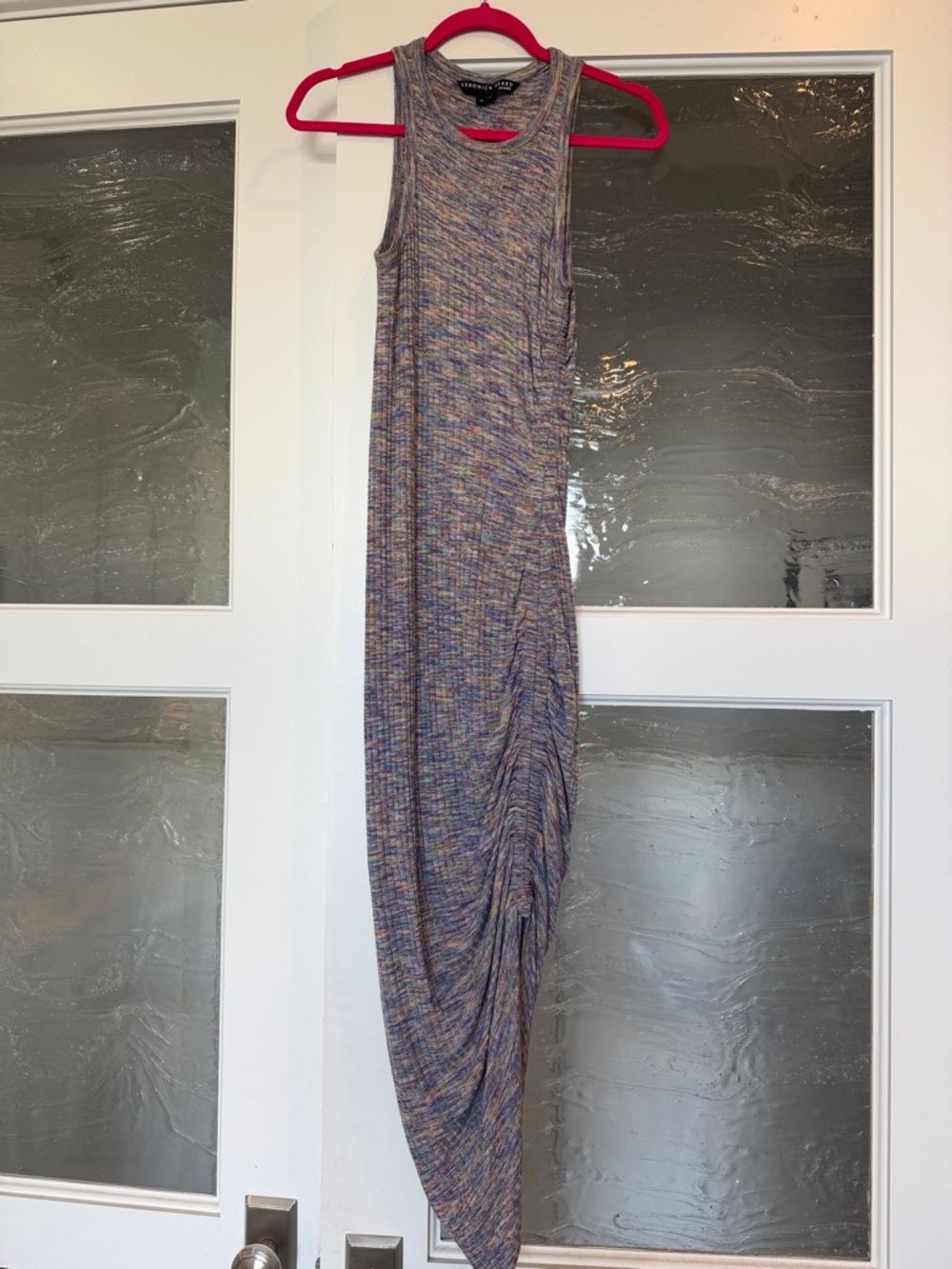 Veronica Beard Multicolor Heathered Sleeveless Maxi Dress with Ruching